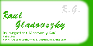 raul gladovszky business card